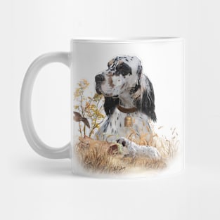 Tri Color English Setter Art, woodcock Hunting Mug